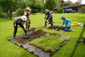 sieving soil